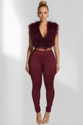 Bordeaux Luxe Fur Leggings Set
